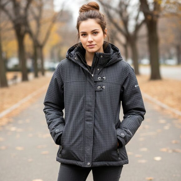 🧥 NEW Columbia Omni-Shield Puffer Jacket Women (M) Gray Insulated Retro Coat - Picture 3 of 12